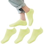 Yuneek Women's Ankle Length Low Cut Cotton Socks Pack Of 3 (NEON GREEN)