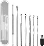 Luxerlife 8 Pcs Ear Pick Earwax Removal Kit, Stainless Steel Ear Wax Remover Cleaner Earpick Ear Cleaning Tool Set, Ear Curette Tool with a Cleaning Brush and Storage Box