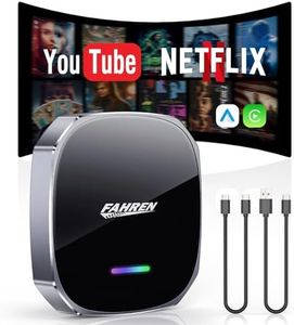 Fahren Wireless CarPlay Adapter for iPhone, Support Netflix/YouTube/TF Card, Mini Android Auto Wireless Adapter for Car, Plug and Play, Convert Wried to Wireless CarPlay