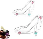 2 Pcs High Heel Shoe Fondant Cake Mould 3D Chocolate Sugar Mold for Baking DIY Tool