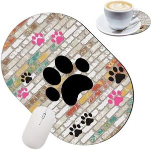 Gaming Mouse Pad with Coasters Set, Cute Dog Paw Prints Design Mouse Pad Non-Slip Rubber Mousepad Office Accessories Desk Decor Mouse Pads for Computers Laptop