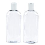 JNDUBZ Plastic Squeeze Bottle with Flip Cap 8 Oz - Refillable Portable, Travel Size, Leak Proof and Reusable for Household Use, Shampoo, Conditioner, Cleaning Solutions (2 Pack, 473 ml)