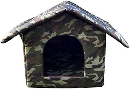MYCENSE Outdoor Waterproof Cat House Nest with Removable Cushion Thickened Outdoor Cat Kennel Dog Tent Cabin Camouflage Colors, Winter Warm, 40cmx38cmx35cm