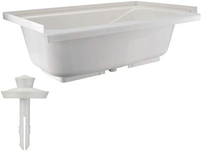 RecPro Bathtub | Durable Replacement 40" x 24" | Camper Trailer RV Tub | Alpha | Tub | Parchment or White (White - with Drain Stopper)