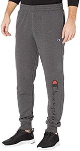 Champion Men’s Powerblend Joggers, Men’s Fleece Joggers, Men’s Cotton Sweatpants, 31" Inseam, Granite Heather-586296, Medium
