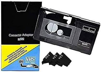 Motorized VHS-C to VHS Cassette Adapter for SVHS Camcorders JVC RCA Panasonic + 3 VCC Micro-Fiber Cloth NOT COMPATIBLE WITH 8mm/MiniDV/Hi8 Tapes