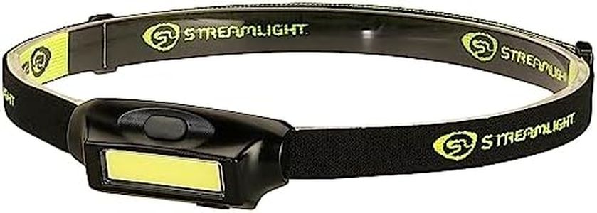 Streamlight 61702 Bandit 180-Lumen Rechargeable LED Headlamp With USB Cord, Hat Clip & Elastic Headlamp, White LED, Black