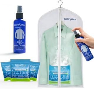InstaSteam Starter Kit Clothes Steamer, Cruise Ship Approved, Eco-Friendly, Electricity-Free Travel Steamer, Wrinkle Release, Wrinkle Remover, Mini Steamer, Disinfect, Deodorize, (3) Pods, (1) Garment Bag, Insta Steam