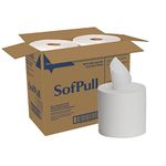 SofPull Center pull High Capacity Paper Towels by GP PRO (Georgia-Pacific), White, 28143, 560 Sheets Per Roll, 4 Rolls Per Case - 15" Length x 7.8" Width