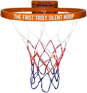 WAWAWEWA The Official Silent Basketball Hoop Indoor – Durable Plastic, Large Wall-Mounted Basketball Hoop with No-Noise Design + Adhesive & Screw Installation – for Use with Silent Basketball Only