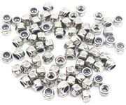 100Pcs M3 x 0.5mm 304 Stainless Steel Self-Lock Nylon Inserted Hex Lock Nuts, Self Clinching Nuts