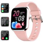 WILLFITME Smart Watch for Men Women Teens Answer/Make Calls, Fitness Tracker Watch with 1.85'', 24/7 Heart Rate Sleep, Multiple Sport Modes Smartwatches, Activity Tracker for Android iOS (Pink)