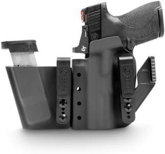 GRITR IWB Appendix Carry Kydex Holster Fits Smith & Wesson Shield/Shield Plus with Magazine Holder, Optic Cut, Open Bottom | Concealed Carry Gun Holster for Men & Women, Left Hand