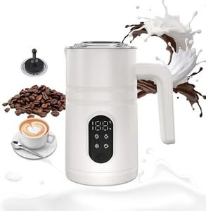4-in-1 Electric Milk frother and Steamer, 350ML Milk Warmer and Heater with Auto Shut-Off, Hot and Cold Milk Foam, Hot Milk, Chocolate Milk, Coffee frother, for Macchiato, Latte, Cappuccino