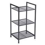 SONGMICS 3-Tier Storage Rack, Bathroom Shelf, Industrial Style Extendable Plant Stand with Adjustable Shelf, for Bathroom, Living Room, Balcony, Kitchen, Classic Black UBSC33BK