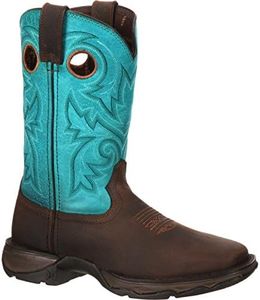 Durango Women's DWRD022 Western Boot, brown/turquoise, 10 M US