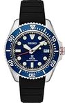 SEIKO PROSPEX Solar Diver's Blue Dial Black Rubber Watch SNE593, Blue, Diver