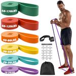 Zacro Resistance Bands Set - 6 Levels Pull Up Bands Set for Men and Women - Exercise Loop Bands with Door Anchor, Training Poster & Pouch for Workout Home Gym Exercise, Yoga, Pull Up Assistance Bands