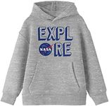 Bioworld NASA Explore Wordplay w/NASA Logo Athletic Heather Youth Hoodie - M