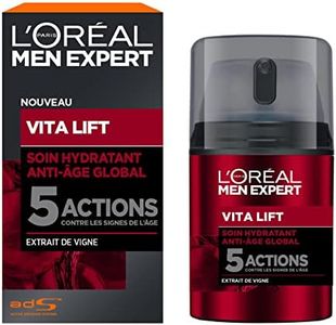 L'Oréal Men Expert - Soin Visage Hydratant Anti-Âge Global pour Homme - 5 Actions - Absorption Rapide - Enrichi en Extrait de Vigne Rouge - Tous Types de Peaux - Vita Lift - 50 ml