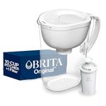 Brita 10 Cup Filter Pitcher with Smart Light Indicator, Reduces Chlorine taste and odour from Tap Water, Filters 151 Litres, Huron, White