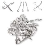 HOSTK 40pc/10pc Silver Metal Bookmark Hairpin Hook Carved Antique Vintage with Pendant Jewellery Making Mermaid Souvenirs Plain Embossed (40pcs)