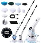 Electric Cleaning Brush, 9 IN 1 Electric Spin Scrubber Cordless Power Electric Scrubbing Cleaning Brush with 60" Adjustable Handle, 9 Brush Heads, 3 Speed for Bathroom Tub, Kitchen, Floor, Grooves