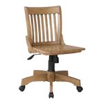 Office Star Deluxe Armless Bankers Desk Chair with Wood Seat