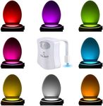 ToiLight The Original Toilet Bowl Night Light. Motion Sensor Fun & Cool Bathroom Accessory. Home Gadget for Men, Women. Gifts for Men Dads Fathers Day Christmas. Funny Novelty Birthday Present