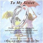 MOROTOLE To My Sister Sterling Silver Ring, 925 Sterling Silver Always My Sister Forever Love Knot Ring Gift for Women Girls Sisters Birthday Gifts