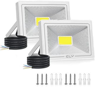 CLY 2 Pezzi 50W Faretto LED da Esterno, Faro LED Esterno 4300LM Luce di Sicurezza Impermeabile IP66, Proiettore da Esterno Bianco Freddo 6500K per Giardino, Corridoio, Terrazza, Patio
