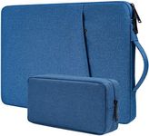 Dynotrek Zipper 14 Inch Laptop Sleeve Case Cover Computer Bag with Charger Pouch for Chromebook/Stream/Inspiron/IdeaPad/Acer Spin 3/ZenBook MacBook Pro Water-Resistant (Royal Blue)