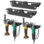 UNITEDPOWER Angle Grinder Holder - 4 Bay Angle Grinder Rack/Stand Storage Rack with Cord Hanger, Wall mount Bracket for Cutters Polishers, Garage and Workspace.