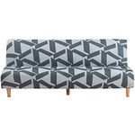 ele ELEOPTION Armless Sofa Bed Cover Stretch Slipcover Folding Sofa Couch Covers Full Size Futon Covers Printed Furniture Protector Slipcovers Print