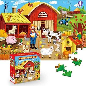 Puzzles for Kids Ages 4-8 Barnyard Jigsaw Puzzles 100-pcs for Kids Ages 8-10