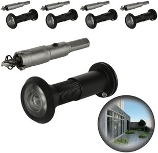Oungy 4 Pack Door Viewer Peephole 200-Degree Door Viewer with 16mm/0.63inch Drill Bit for 1-1/2" to 2-3/8" Doors Zinc Alloy Peephole for Front Door with Heavy Duty Privacy Cover, Black