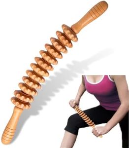 DAOZWUBGIH Curved Wood Therapy Massage Roller Tools,Lymphatic Drainage, Cellulite Massage & Wooden Muscle Roller Stick for Waist and Thigh, Stomach Rolling Massager Tool