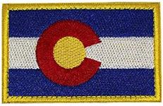 BirchRiver 3”x 2” Colorado State Flag Patch- Embroidered Emblem Tactical Backpack Bag - Backing: Hook and Loop