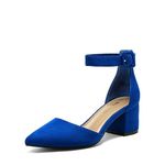 DREAM PAIRS Womens Court Shoes Elastic Ankle Straps ANNEE,Size 6,Royal/Blue,ANNEE