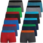 Pierre Calvini Boys Boxers (12 Pack) - Comfortable Cotton Rich Boys Boxer Shorts - Soft Anti Chafing Hipster Boys Underwear - Multipack Kids Boxers Briefs (5-13 Years)