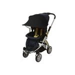 Kyowoll Baby Stroller Sun Cover - Universal Pram Buggy Sunshade and Blackout Blind, Pushchair Sun Protection, Awning Anti-UV Umbrella, Stops 99% of The Sun's Rays UPF50+ (Black)