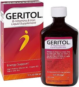 Geritol, Liquid Vitamin and Iron Supplement, Energy Support, Contains High Potency B-Vitamins and Iron, Pleasant Tasting, Easy to Swallow, No Artificial Sweeteners, Non-GMO, 12 Oz