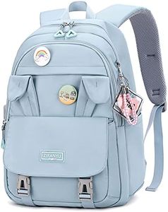 Makukke School Bags for Girls, Backpack Womens Waterproof Book Bags with Laptop Compartment & Anti Theft Casual Daypacks for Primary Junior High University, Blue, Daypack Backpacks