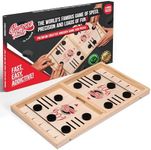 Bungee Table - Large Fast Sling Puck Game - Fast-Paced Fun for a Family Game Night or for a Party with Friends - Test Your Speed and Accuracy with This Wooden Hockey Board Game