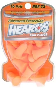 Hearos Advanced Protection Ear Plugs, Foam NRR 32, 10 Pair, Orange (5810)