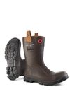 DUNLOP Purofort RigPRO - Unisex Full Safety Mid-Calf Short Waterproof Work Boots, Dark Brown, Antistatic and Slip-Resistant Wellies with Steel Toecap for Outdoor and Industrial Use - EU43, UK9
