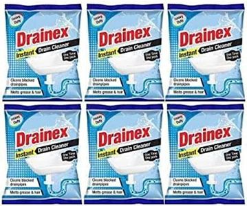 CASTER Drainex Drain Cleaner Powder Removes Blockages in Pipes, Sinks And Septic Tanks (50 Gram) - Pack Of 6