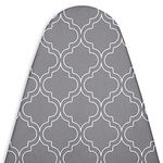 Encasa Homes Ironing Board Cover with 3mm Thick Felt Pad for Steam Press (Fits Standard X-Large Boards of 135x45 cm) Heat Reflective, Scorch & Stain Resistant, Printed - Grey Tiles