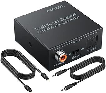 Toslink Coaxial a Óptico SPDIF Convertidor Audio Digital Soporte DTS/Dolby-AC3 192 KHz Divisor de Audio Bidireccional con Cable Óptico para TV PS4 Receptor de Satélite Blu-ray HD TV