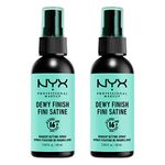 NYX Professional Makeup Setting Spray, Long Lasting Formula, Fixing, Lightweight, Vegan Formula, Dewy Finish, Pack of 2, 60 mL